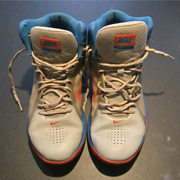 Nike Air Max Hyperdunk 2011 Low 524041-009 Blue Red Basketball Shoes Size 10.5 - Picture 1 of 5
